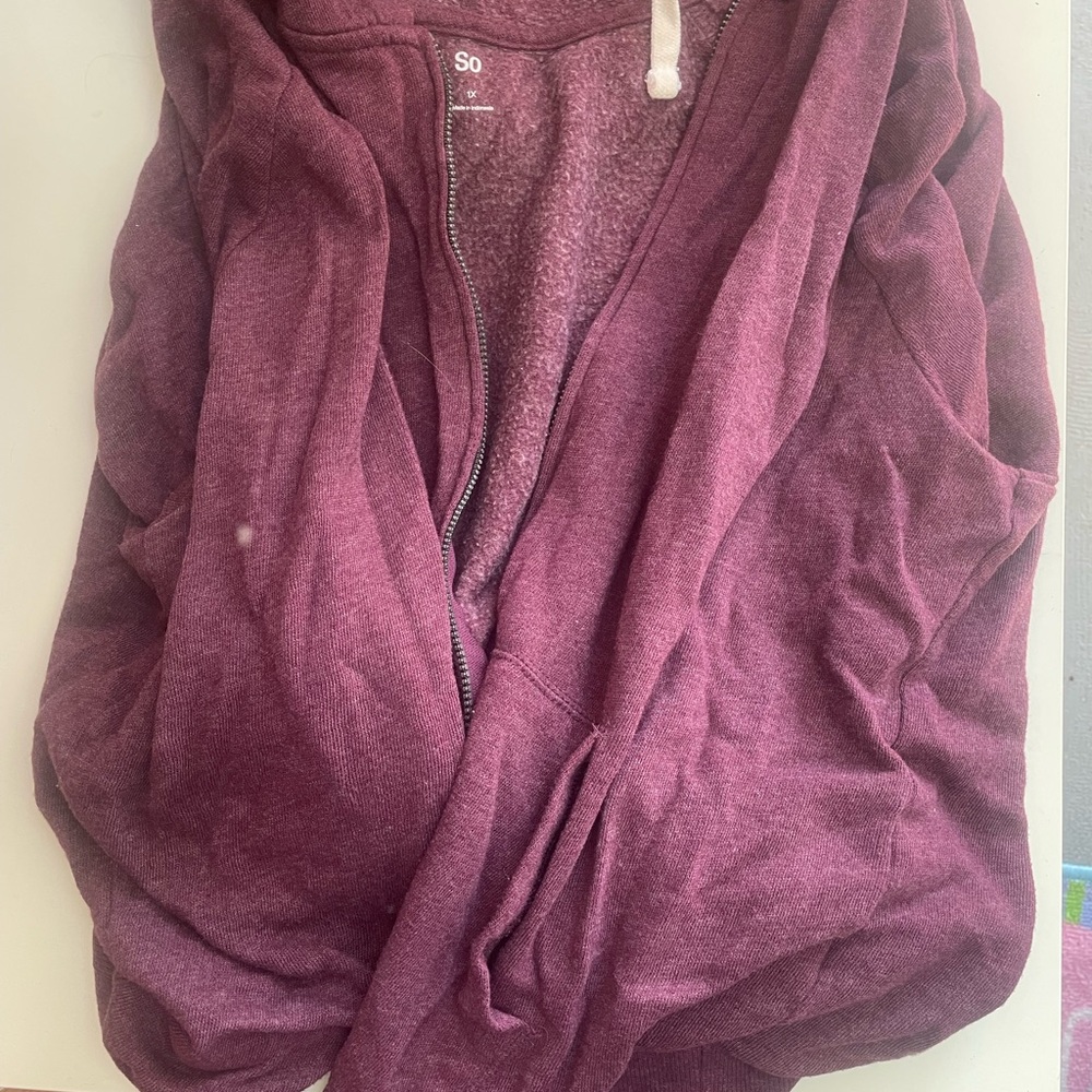 Maroon Zip-Up Hoodie